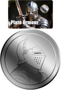 Monnaie PLATE ARMOUR What Makes A Knight 1/500 Oz Platine 25$ Liberia 2026 (PRÉCOMMANDE)