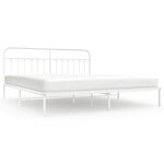 vidaXL Cadre de lit métal avec tête de lit blanc 193x203 cm