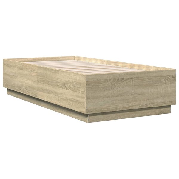 vidaXL Cadre de lit chêne sonoma 90x190 cm bois d'ingénierie