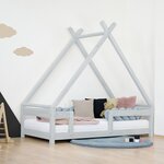 Lit cabane enfant TAHUKA 90 x 180 gris clair