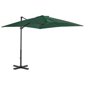 vidaXL Parasol de jardin en porte-à-faux et poteau en aluminium vert