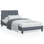 vidaXL Cadre de lit avec tête de lit Gris foncé 100x200 cm Velours