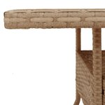 vidaXL Table de jardin beige 80x80x75 cm résine tressée et bois acacia