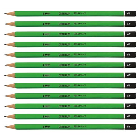 Crayon papier graphite hexagonal criterium 550 mine 6b x 12 bic