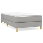 vidaXL Cadre de lit Gris clair 100x200 cm Tissu