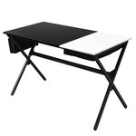 Bureau d'ordinateur de bureau 120cm tiroir cubique sac de rangement latéral station de travail moderne et élégante pour ordinateur portable noir 20_0004834