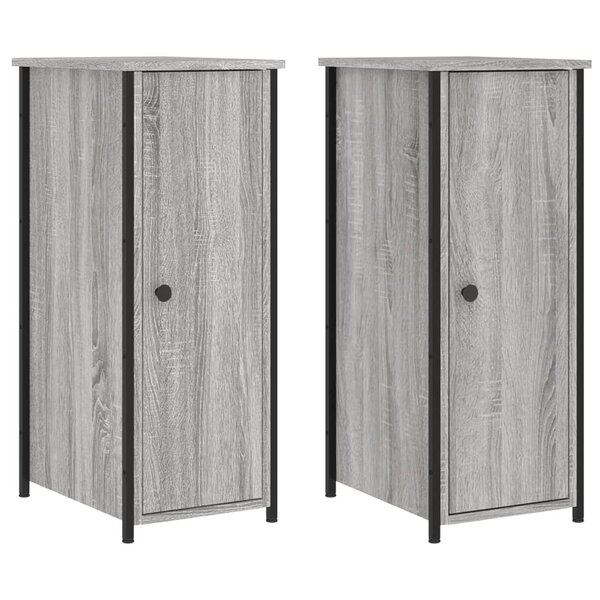 vidaXL Tables de chevet 2 Pièces sonoma gris 32x42x80cm bois d'ingénierie