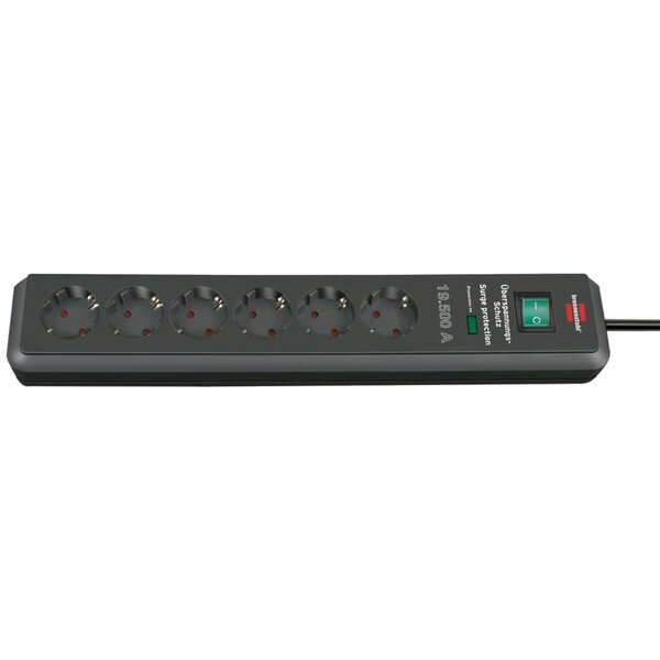 Brennenstuhl rallonge à 6 prises secure-tec 2 m anthracite