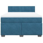 vidaXL Sommier à lattes de lit et matelas bleu 160x200 cm velours