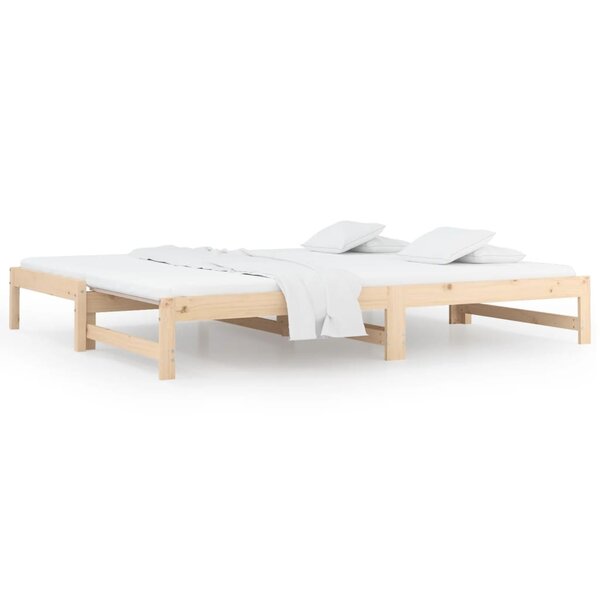vidaXL Lit coulissant 2x(90x190) cm Bois de pin massif