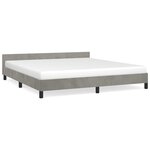 vidaXL Cadre de lit avec tête de lit Gris clair 180x200 cm Velours