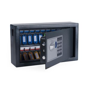 Armoire à clé haute sécurité en acier serrure à combinaison électronique - capacité 20 clés - Gris anthracite