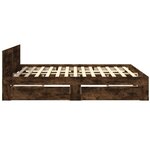 vidaXL Cadre de lit avec tête de lit chêne fumé 200x200 cm
