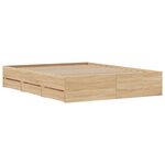 vidaXL Cadre de lit et tiroirs chêne sonoma 150x200 cm bois ingénierie