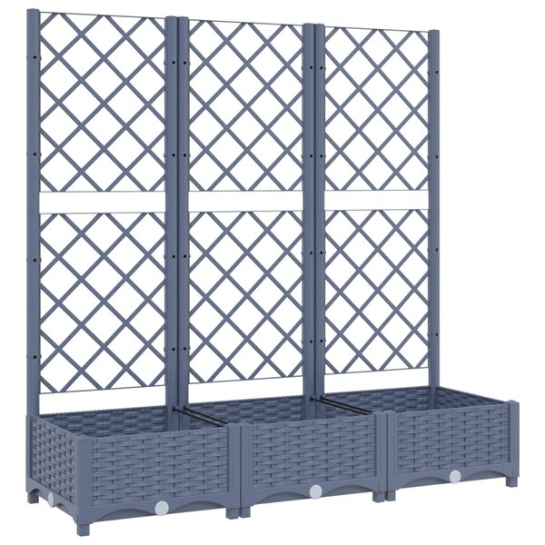 vidaXL Jardinière avec treillis Gris foncé 120x40x121 5 cm PP