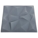 vidaXL Panneaux muraux 3D 24 Pièces 50x50 cm gris diamant 6 m²