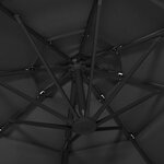vidaXL Parasol de jardin à 4 niveaux avec mât en aluminium noir 3x3 m