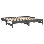 vidaXL Lit coulissant Gris 2x(90x200) cm Bois de pin massif