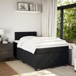 vidaXL Sommier à lattes de lit avec matelas Noir 120x200 cm Velours