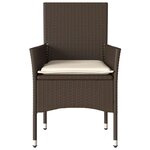 vidaXL Chaises de jardin avec coussins lot de 2 marron résine tressée
