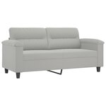 vidaXL Ensemble de canapés 2 Pièces coussins gris clair tissu microfibre
