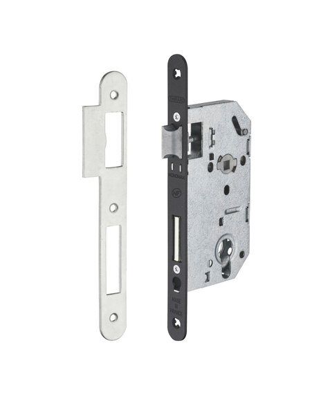 THIRARD - Serrure encastrable Monomax NF pour cylindre européen  axe 50mm  bouts ronds  têtière noire