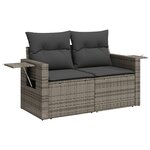 vidaXL Salon de jardin 5 Pièces avec coussins gris résine tressée