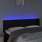 vidaXL Tête de lit à LED Noir 147x16x78/88 cm Similicuir