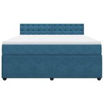vidaXL Sommier à lattes de lit et matelas bleu 180x200 cm velours