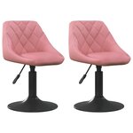 Vidaxl chaises pivotantes à dîner 2 pcs rose velours