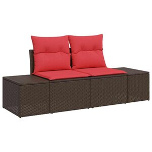 vidaXL Canapé de jardin avec coussin 184 x 62 x 69 cm polyrotin