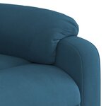 vidaXL Fauteuil de massage inclinable Bleu Velours