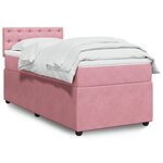 vidaXL Sommier à lattes de lit avec matelas Rose 100x200 cm Velours