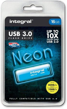 INTEGRAL - Clé USB - 16 Go - USB 3.0 - Noir - Integral