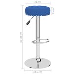 vidaXL Tabourets de bar lot de 2 bleu tissu