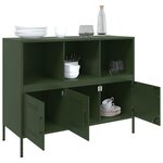 vidaXL Buffet vert olive 100 5x39x79 cm acier laminé à froid