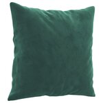 vidaXL Canapé 2 places avec oreillers vert foncé 120 cm velours