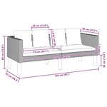 vidaXL Canapé de jardin à 2 places avec coussins Résine tressée Noir