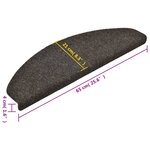 vidaXL Tapis d'escalier autocollants 10 Pièces anthracite 65x21x4 cm