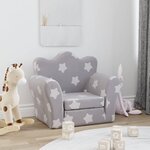 vidaXL Canapé-lit pour enfants gris clair avec étoiles peluche douce