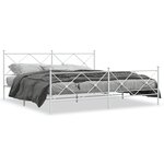 vidaXL Cadre de lit métal avec tête de lit/pied de lit blanc 200x200cm