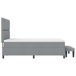 vidaXL Lit avec sommier et banc gris clair 140x190 cm en tissu