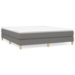 vidaXL Cadre de lit Gris foncé 180 x 200 cm Tissu