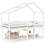 vidaXL Lit haut avec toit blanc 80x200 cm bois de pin massif