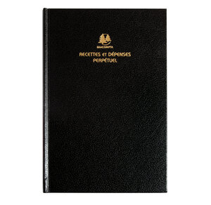 Agenda de bureau carré recettes-dépenses perpétuel 210x135 mm Noir EXACOMPTA