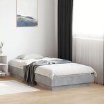 vidaXL Cadre de lit avec lumières LED gris béton 75x190 cm