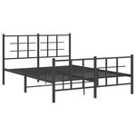 vidaXL Cadre de lit métal avec tête de lit/pied de lit noir 140x190 cm