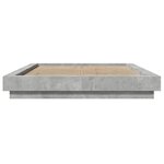 vidaXL Cadre de lit avec lumières LED gris béton 140x190 cm