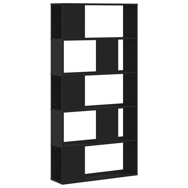 vidaXL Bibliothèque 5 niveaux noir 80 5x23 5x162 5 cm bois ingénierie