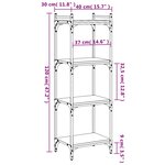vidaXL Bibliothèque 4 niveaux chêne marron 40x30x120cm bois ingénierie